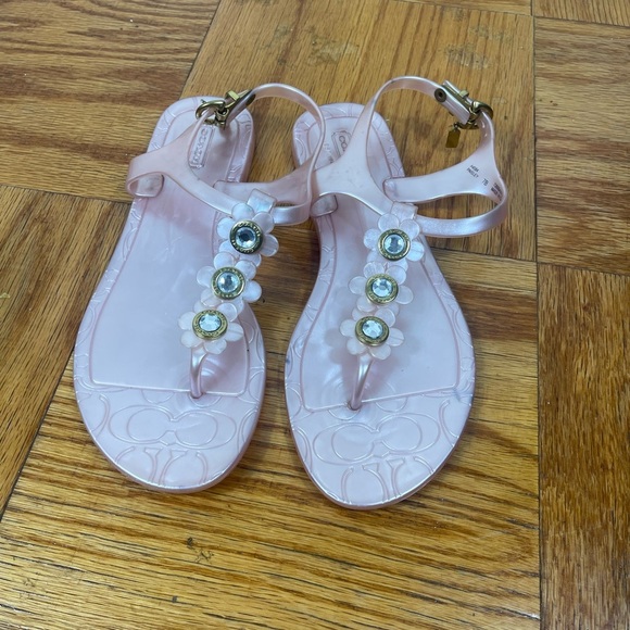 Coach "Paisley" flower jelly sandals size 7B - Picture 3 of 7